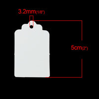 50 Rectangle gift tags - 2 inches blank paper tags