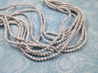 Pierres Naturelles Turquoise blanches marbrées rondes 4, 6 ou 8mm