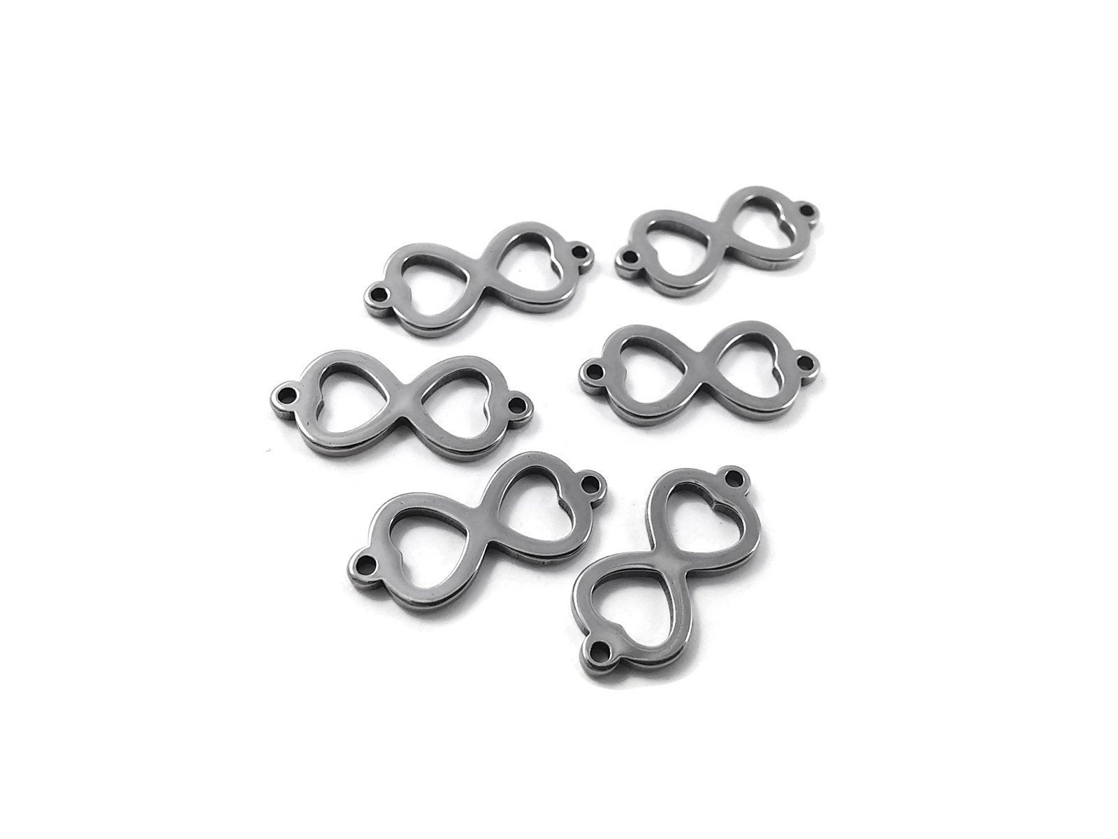 6 Connecteurs infini en acier inoxydable 20 x 9mm