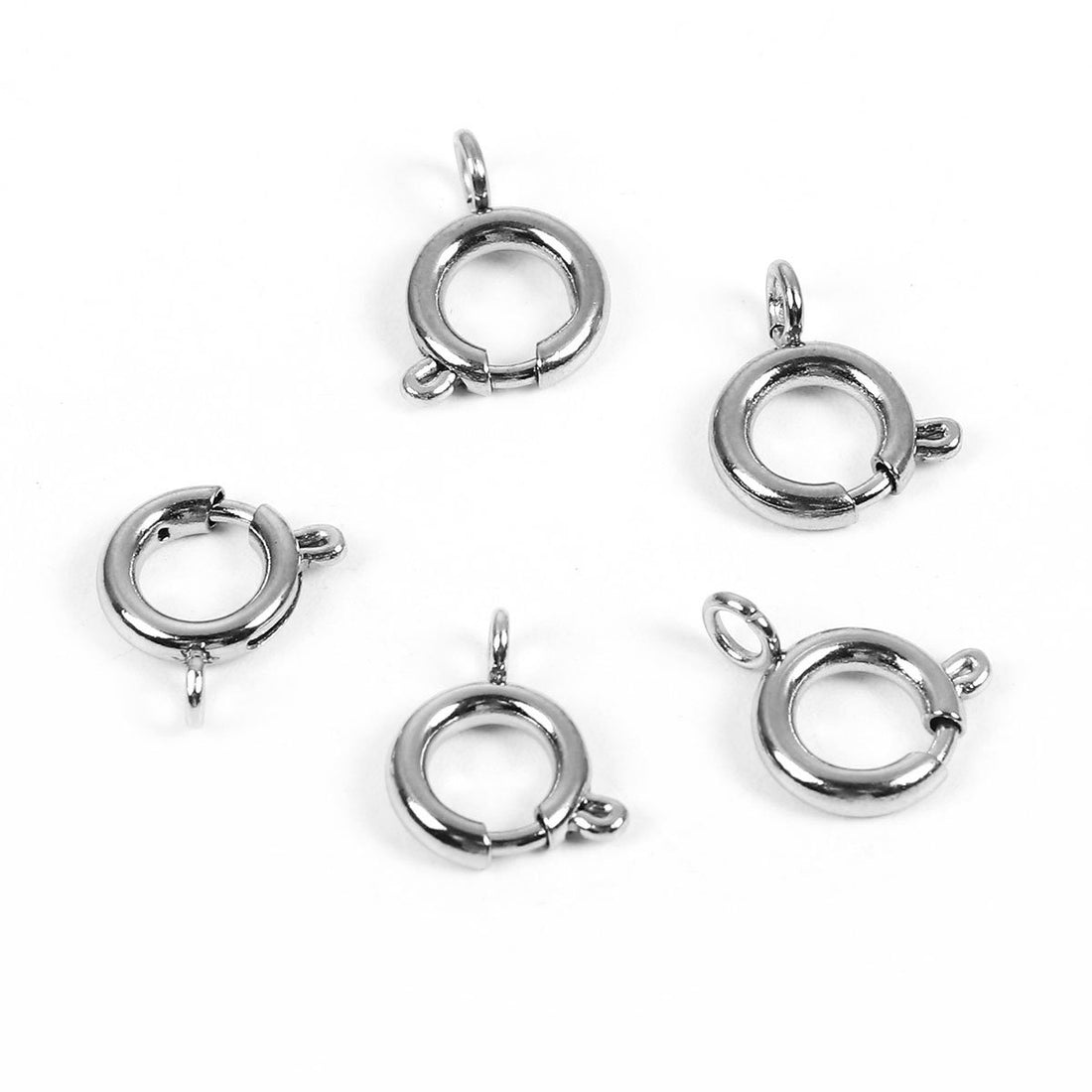5 Stainless steel spring ring clasp hypoallergenic 8x5mm or 11x9mm