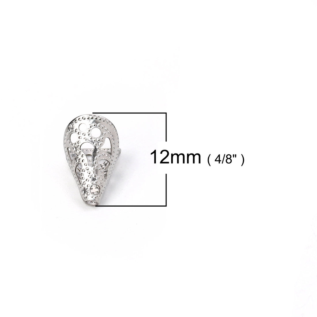 10 surgical steel cone bead caps 12mm
