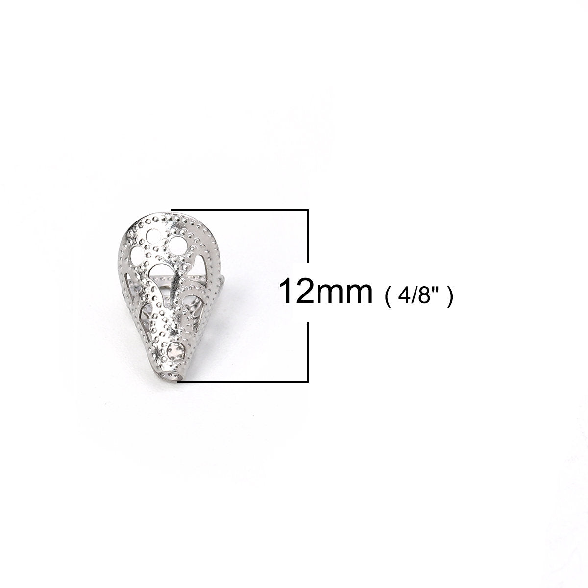 10 Coupelles cones pour perles argents 12mm en acier chirurgical