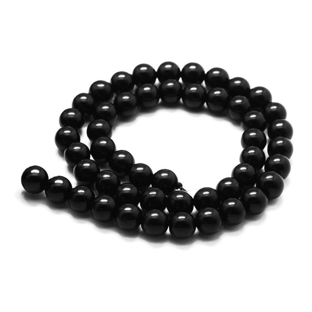 1 Ebony beads strand - 6mm, 8mm, 10mm - Natural Mala Wooden Beads
