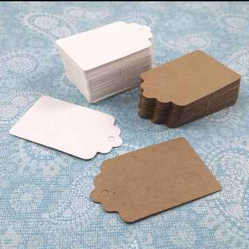 50 Rectangle gift tags - 2 inches blank paper tags