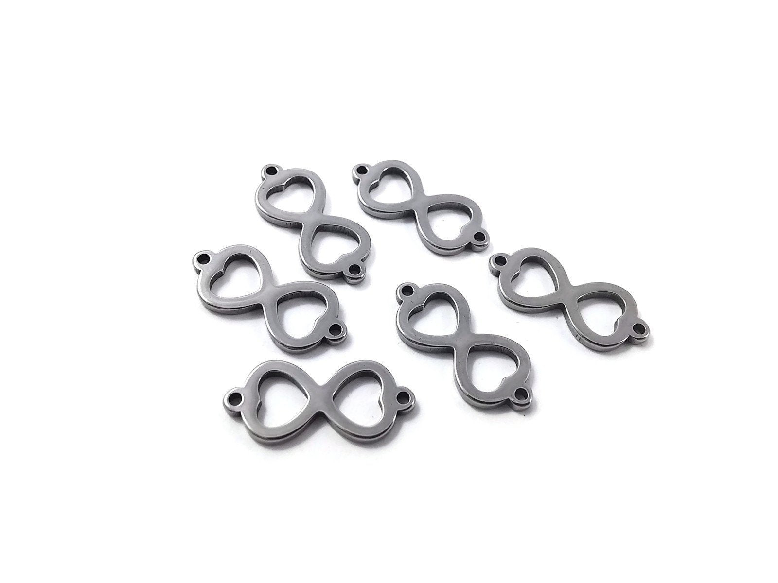 6 Connecteurs infini en acier inoxydable 20 x 9mm