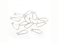 30mm brass kidney earring hooks - Silver - Nickel free, lead free and cadmium free earwire