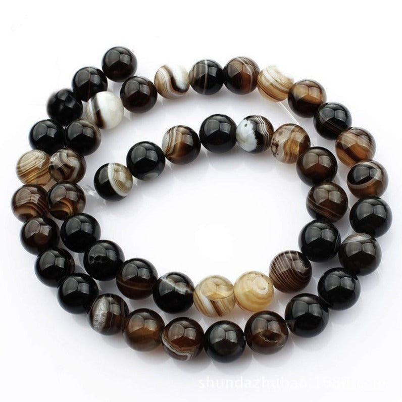 Pierres Naturelles Lace Agate Rondes 4, 6 ou 8mm