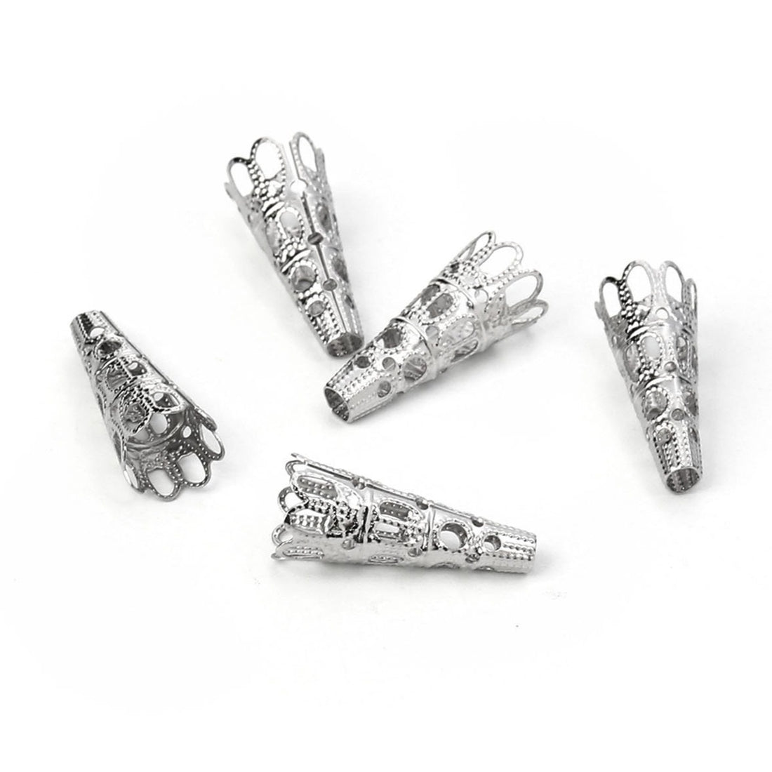 10 stainless steel cone bead caps 22mm