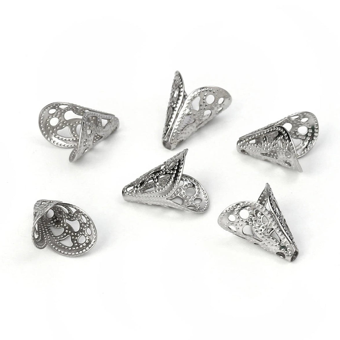 10 surgical steel cone bead caps 12mm