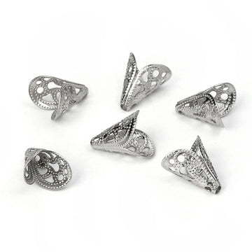 10 Coupelles cones pour perles argents 12mm en acier chirurgical