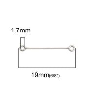 50 Stainless steel double sided eyepins - 19, 21 or 30mm - Hypoallergenic jewelry findings
