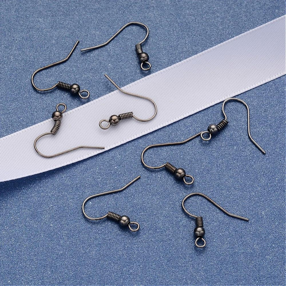 50 Earring hooks - Gunmetal - Nickel free, lead free and cadmium free earwire