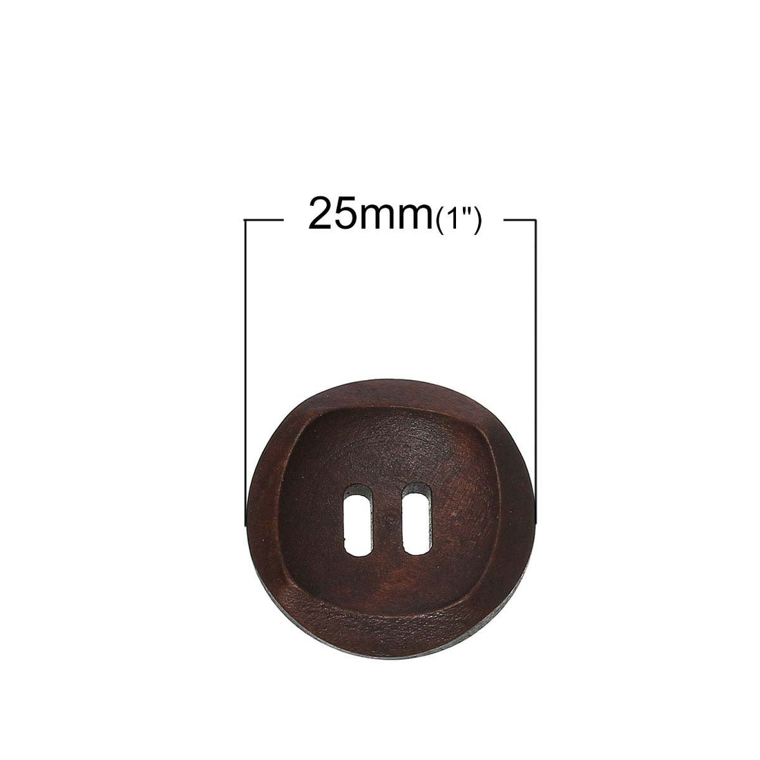 1 inch Brown wooden sewing buttons - set of 6 natural wood button 25mm