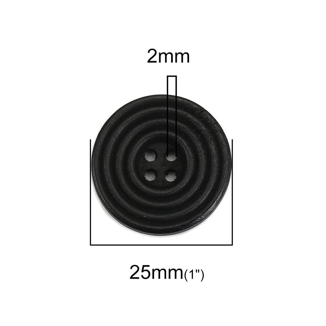 1 inch wooden sewing buttons 25mm - Set of 6 circle wood button - Choose your color