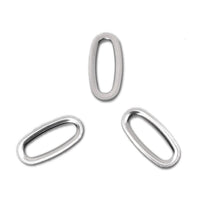 Hypoallergenic Silver Oval JumpRings 16mm - 5pcs Stainless Steel Closed Jump Rings