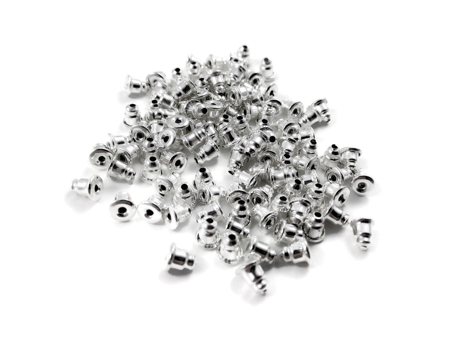 Brass earring nuts hypoallergenic 5mm. Nickel free, lead free and cadmium free