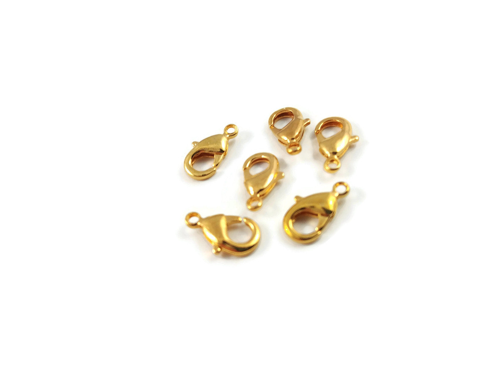 Brass lobster clasp hypoallergenic 12mm x 7mm - Nickel free, lead free and cadmium free - 5 colors available