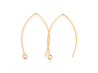 10 Stainless Steel Marquis earring hooks 40x24mm - Golden