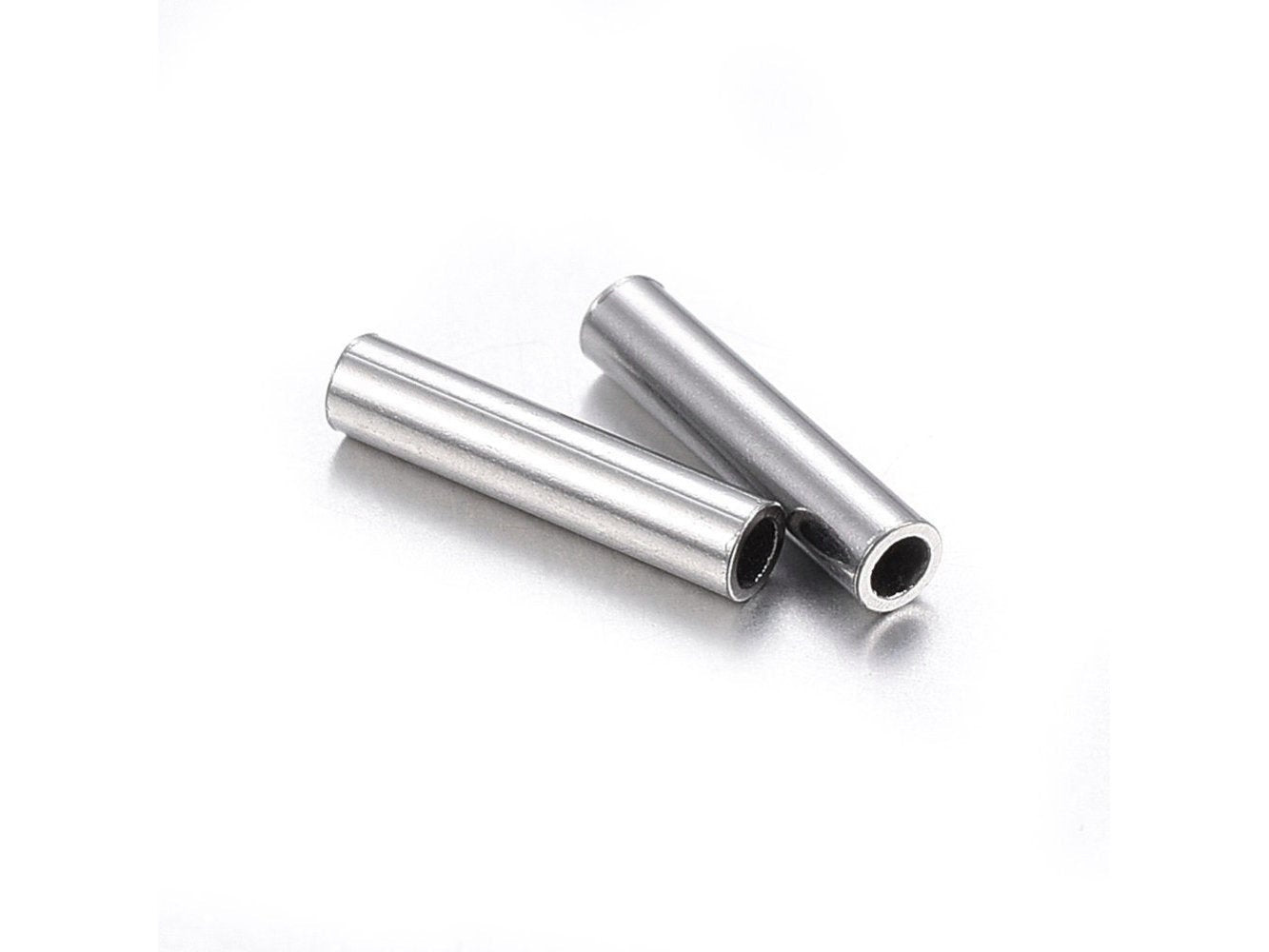 10 Stainless Steel Tube Beads 7mm