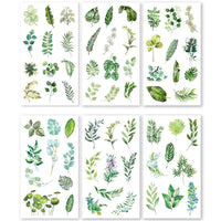 Green foliage sticker set - 6 sheets
