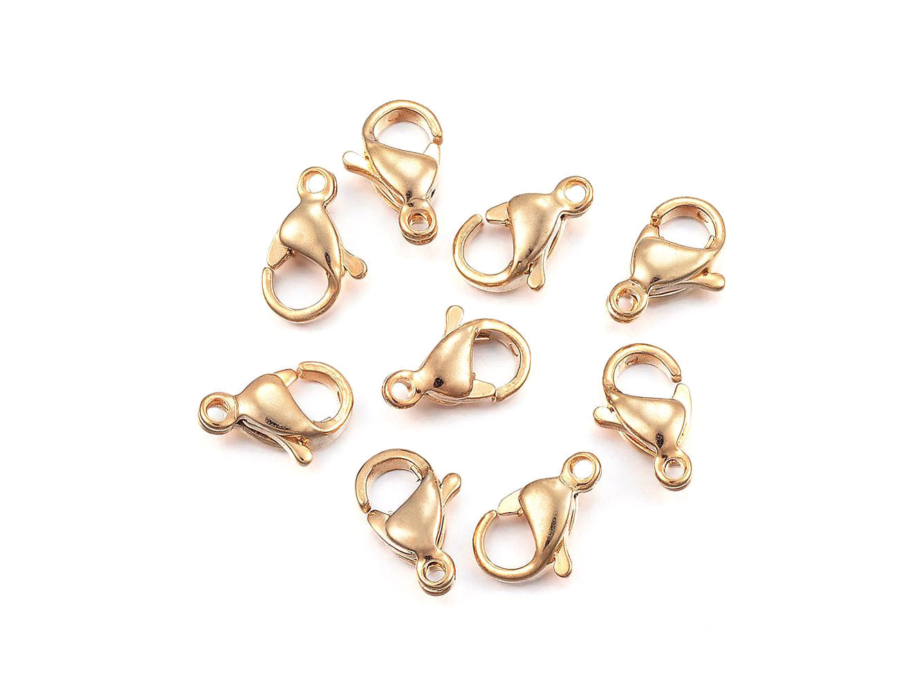 Gold stainless steel lobster clasp hypoallergenic - 3 sizes available