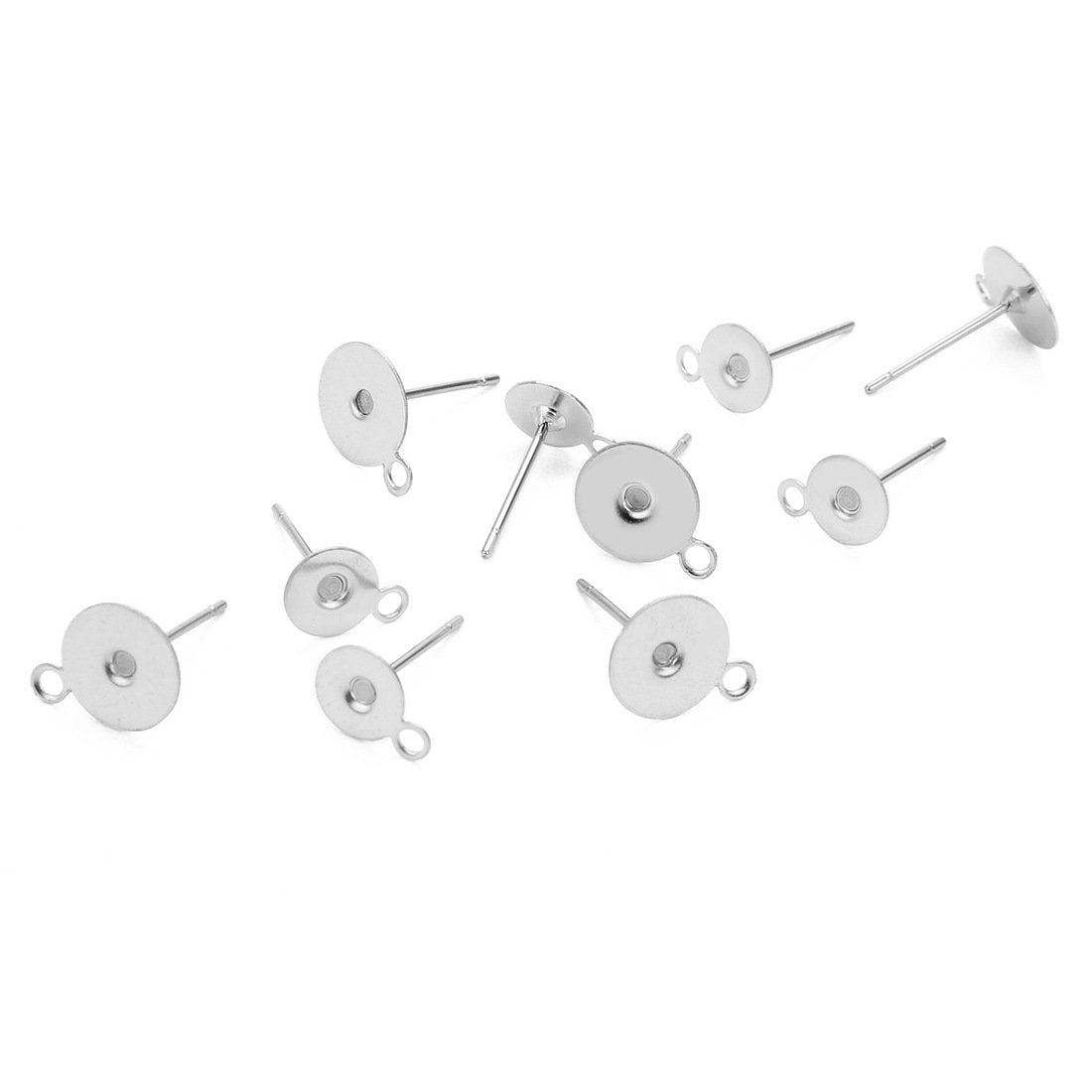 Tiges avec oeillets pour boucle d'oreille en acier inoxydable hypoallergénique - 10 paires