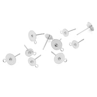 Tiges avec oeillets pour boucle d'oreille en acier inoxydable hypoallergénique - 10 paires