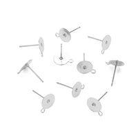 Tiges avec oeillets pour boucle d'oreille en acier inoxydable hypoallergénique - 10 paires