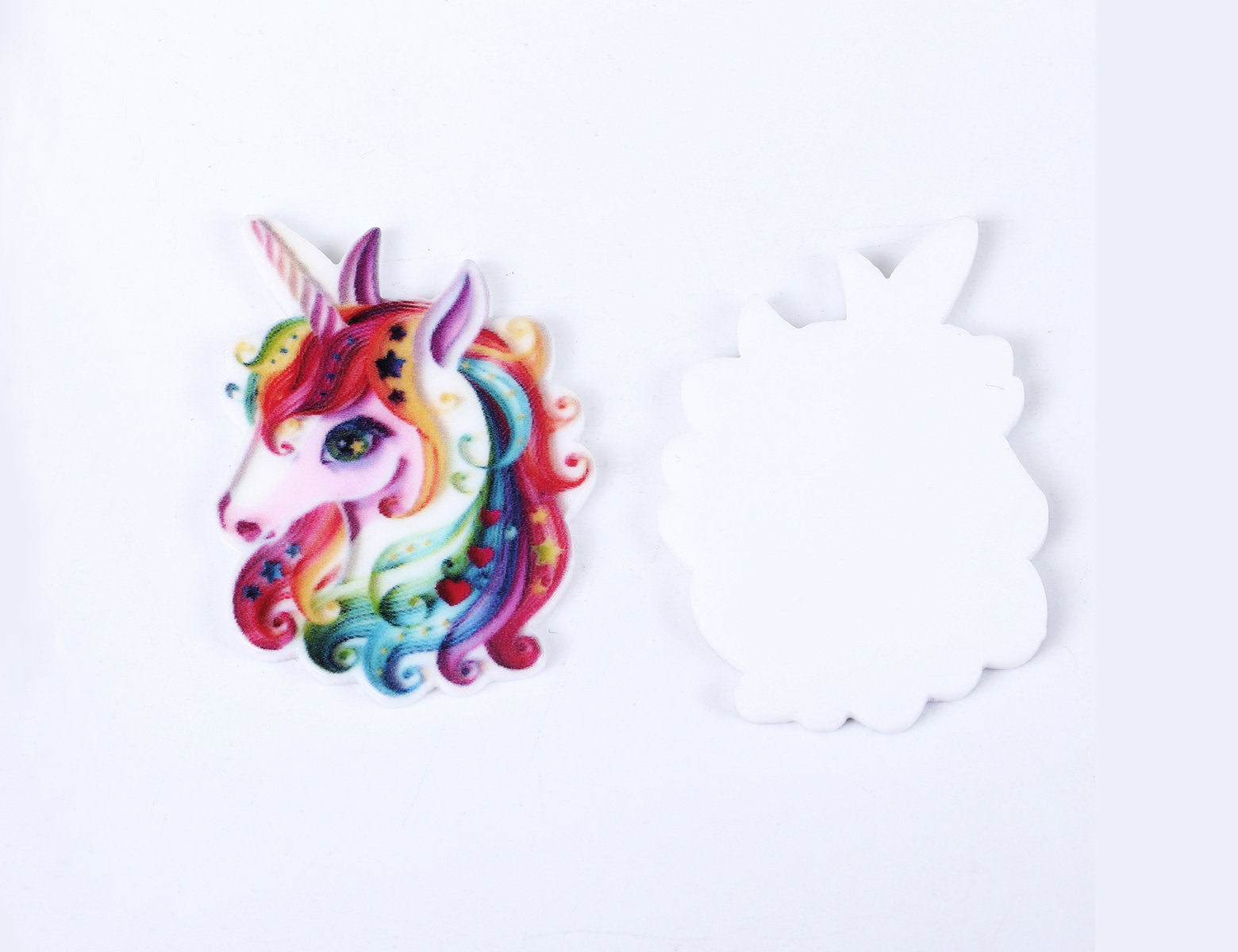 Décoration licorne arc en ciel - Cabochon en résine de 40mm