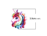 Décoration licorne arc en ciel - Cabochon en résine de 40mm