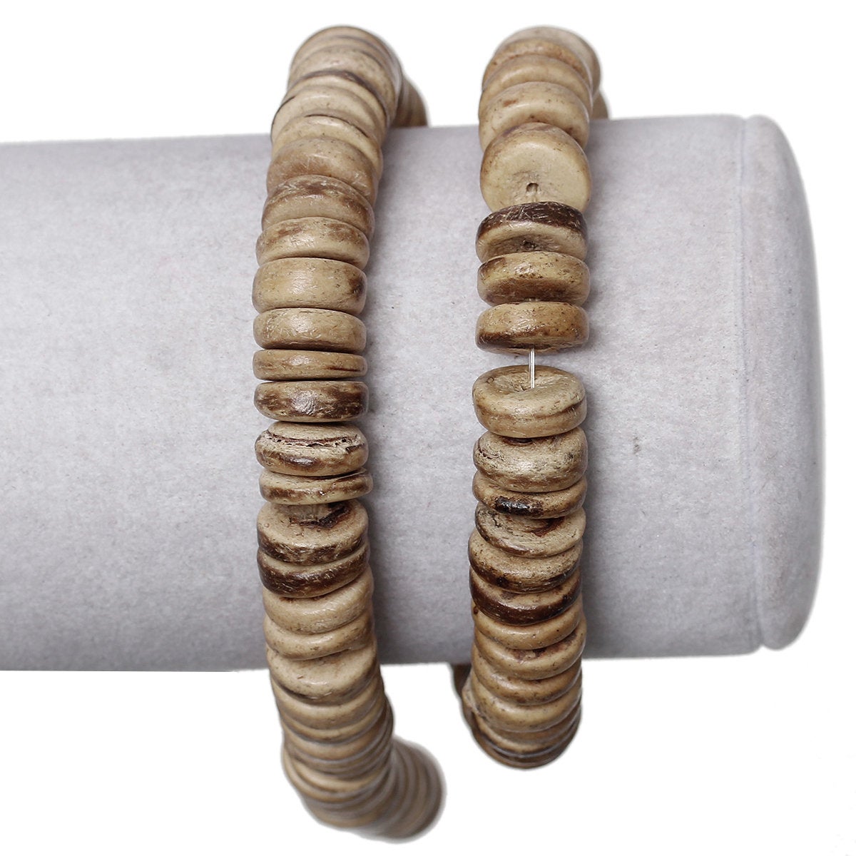 100 Coconut shell beads - Eco friendly donuts rondelle disk beads 10mm