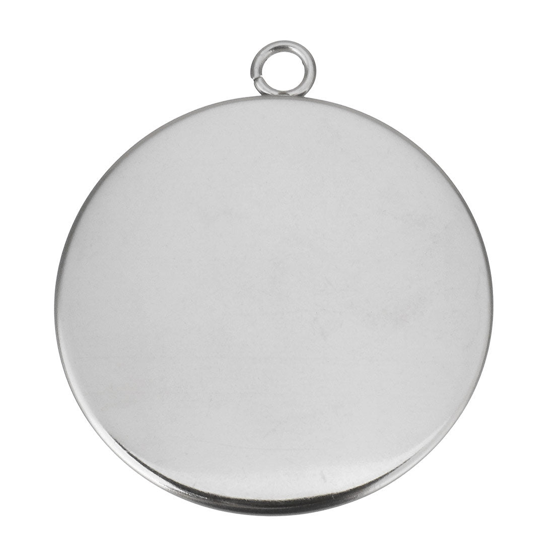 Stainless steel pendant cabochon settings, flat round, 16, 18, 20, 25 or 30mm tray