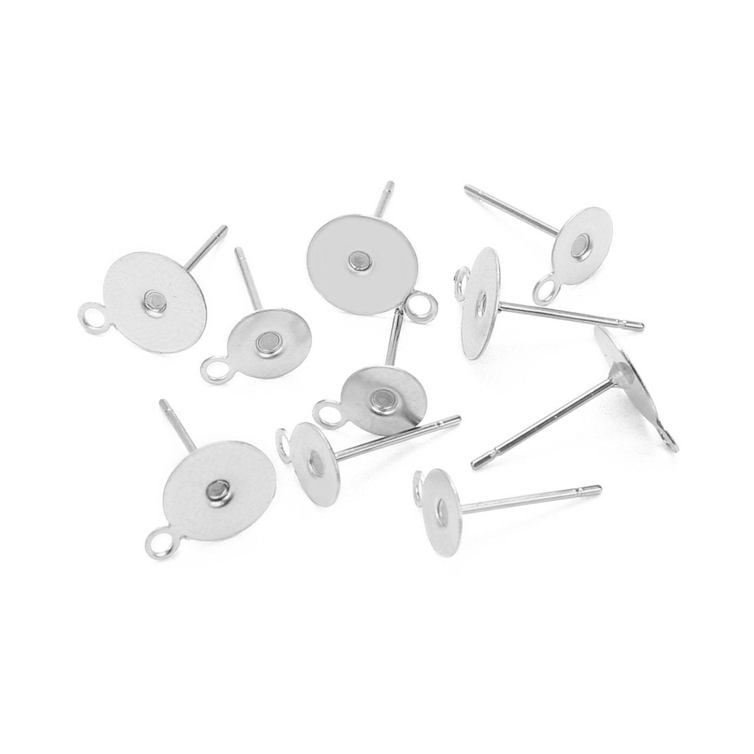 Tiges avec oeillets pour boucle d'oreille en acier inoxydable hypoallergénique - 10 paires