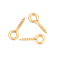 Gold Screw Eyes Bails - 10pcs Stainless Steel Bails Top Drilled 