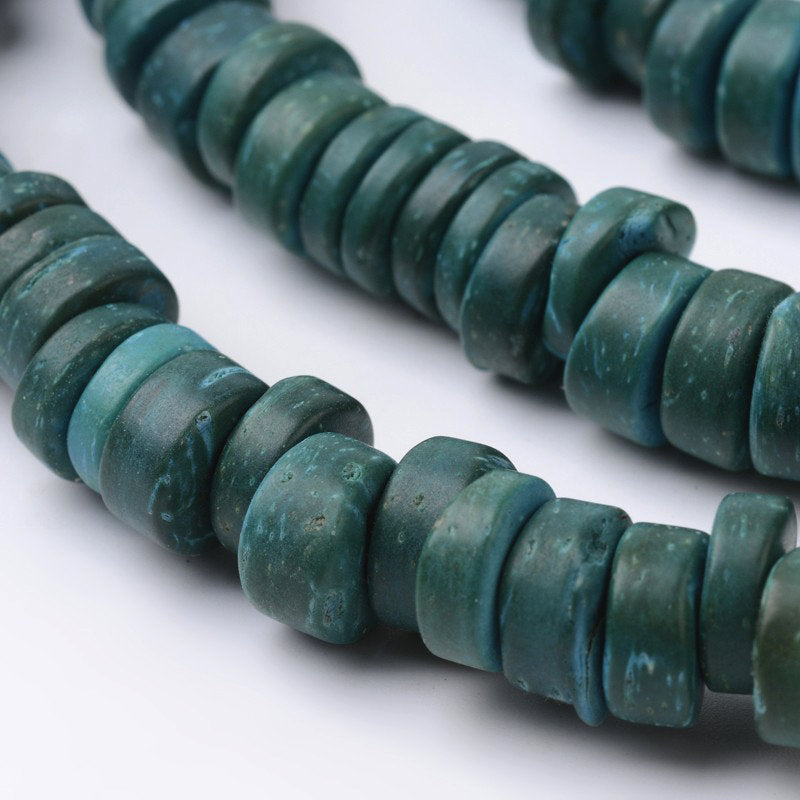 Coconut beads - eco friendly rondelle beads 9mm - 100pcs