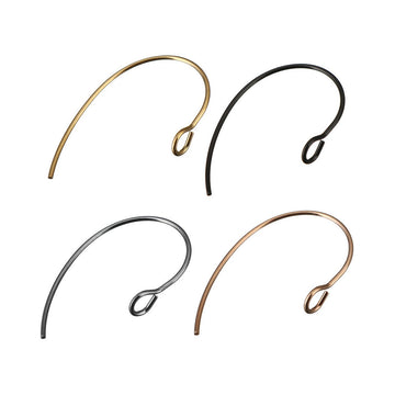 10 Grands crochets pour boucle d'oreille en acier inoxydable - noir, argent, or ou or rose