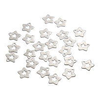 10 star charms stainless steel hypoallergenic charms, 12mm
