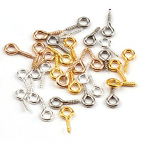 10 Screw Eyes Bails - Top Drilled - Nickel free, lead free and cadmium free - 4 colors available