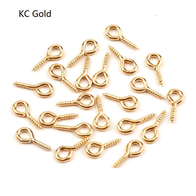 10 Screw Eyes Bails - Top Drilled - Nickel free, lead free and cadmium free - 4 colors available