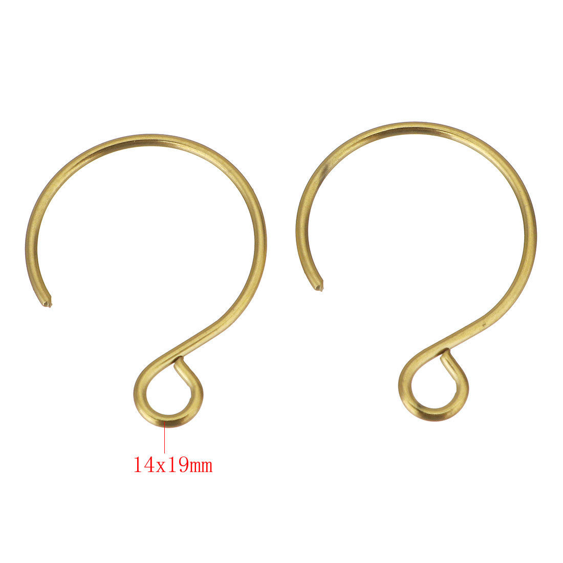 10 crochets ronds pour boucle d'oreille en acier inoxydable - noir, argent, or ou or rose