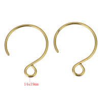 10 crochets ronds pour boucle d'oreille en acier inoxydable - noir, argent, or ou or rose