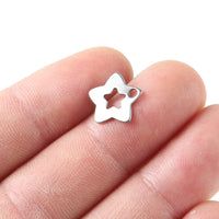 10 star charms stainless steel hypoallergenic charms, 12mm
