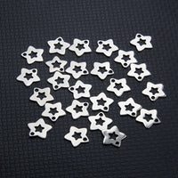 10 star charms stainless steel hypoallergenic charms, 12mm