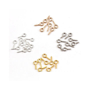 10 Screw Eyes Bails - Top Drilled - Nickel free, lead free and cadmium free - 4 colors available