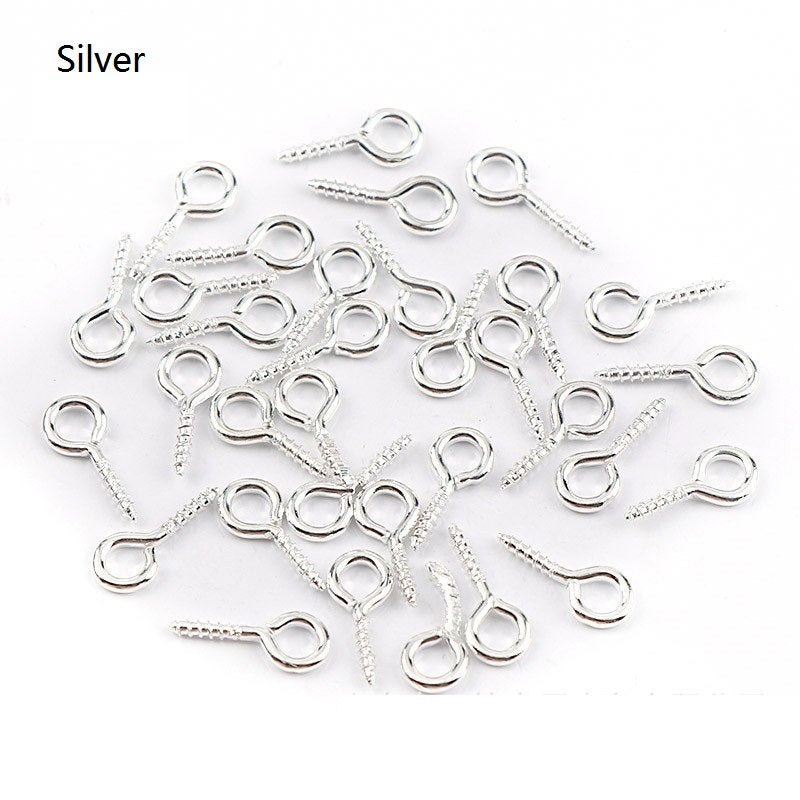 10 Screw Eyes Bails - Top Drilled - Nickel free, lead free and cadmium free - 4 colors available