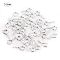 10 Screw Eyes Bails - Top Drilled - Nickel free, lead free and cadmium free - 4 colors available