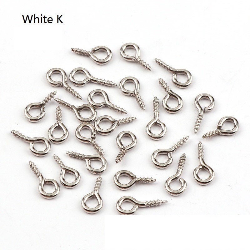 10 Screw Eyes Bails - Top Drilled - Nickel free, lead free and cadmium free - 4 colors available