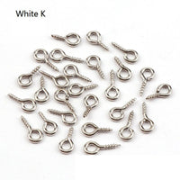 10 Screw Eyes Bails - Top Drilled - Nickel free, lead free and cadmium free - 4 colors available