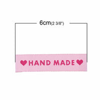 10 Pink woven printed sewing labels - different styles for choice