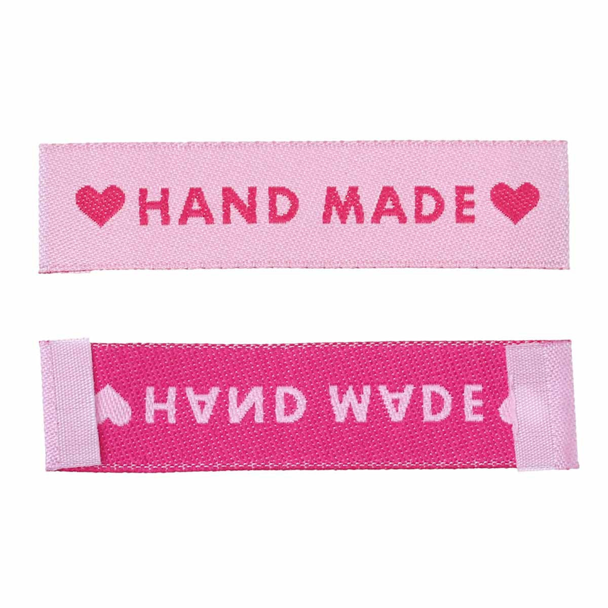 10 Pink woven printed sewing labels - different styles for choice